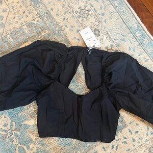 NWT Zara Puff Sleeve Crop Top, sz M